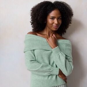 Lauren Conrad Off The Shoulder Sweater Size XXL Soft Teal Green NWT